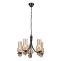 Brilagi - LED Sietynas, kabinamas ant grandinės COTTAGE 5xE14/40W/230V bukas/ruda