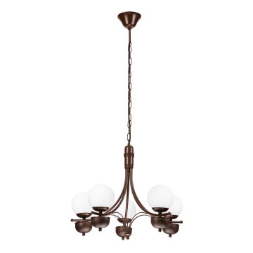 Brilagi - LED Sietynas, kabinamas ant grandinės COTTAGE 5xG9/40W/230V ąžuolas/balta