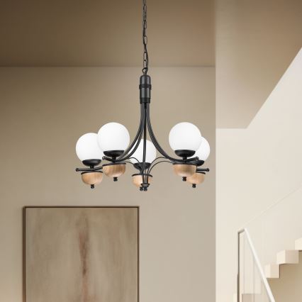 Brilagi - LED Sietynas, kabinamas ant grandinės COTTAGE 5xG9/40W/230V bukas/balta