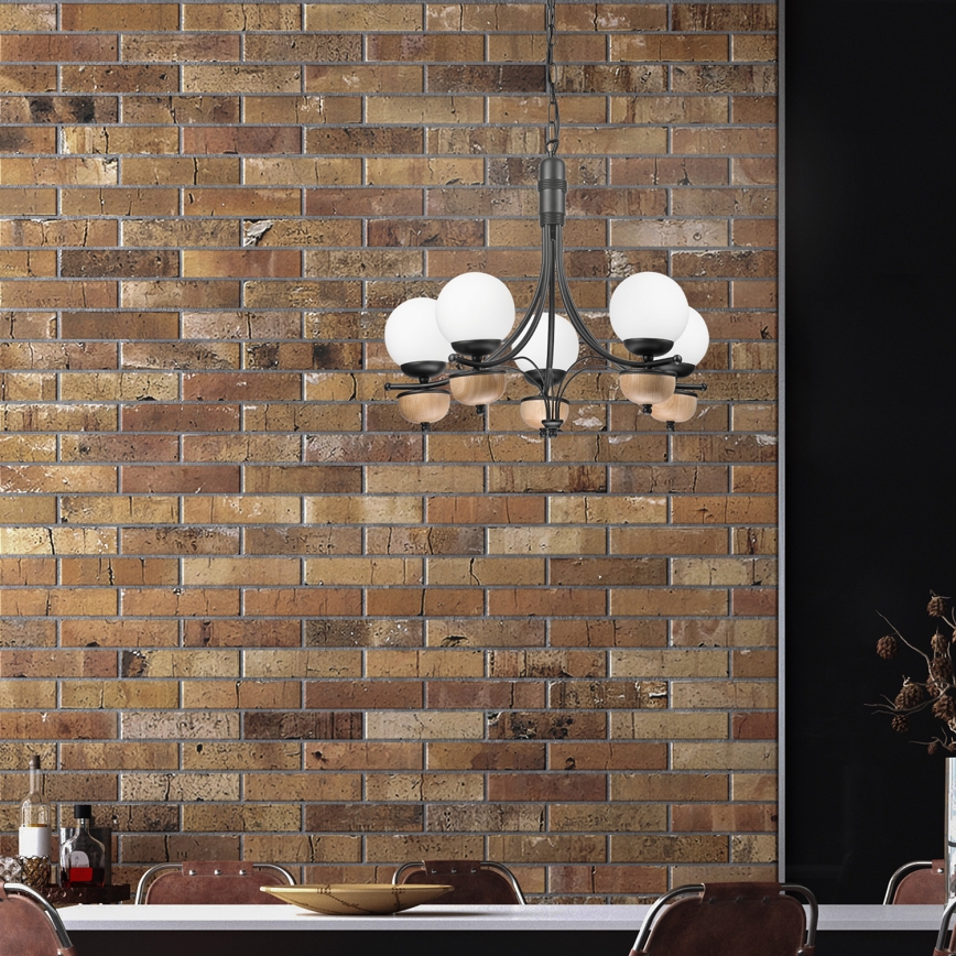 Brilagi - LED Sietynas, kabinamas ant grandinės COTTAGE 5xG9/40W/230V bukas/balta