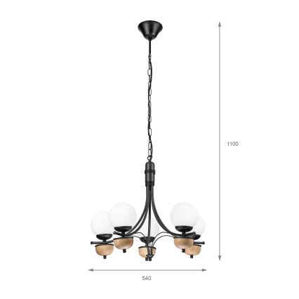 Brilagi - LED Sietynas, kabinamas ant grandinės COTTAGE 5xG9/40W/230V bukas/balta