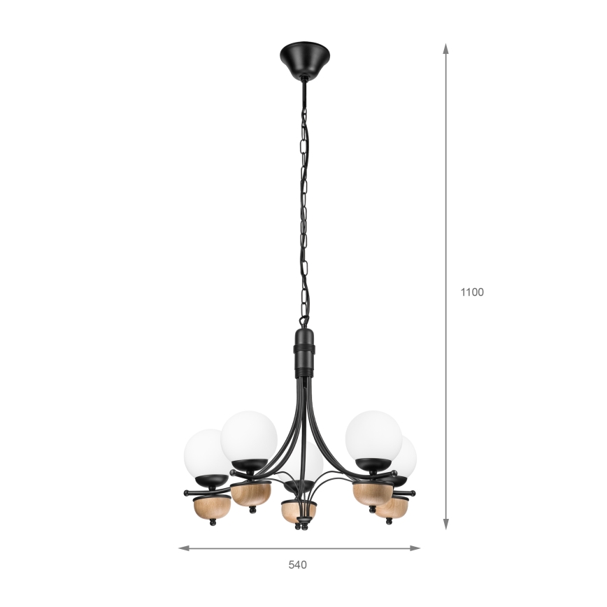 Brilagi - LED Sietynas, kabinamas ant grandinės COTTAGE 5xG9/40W/230V bukas/balta