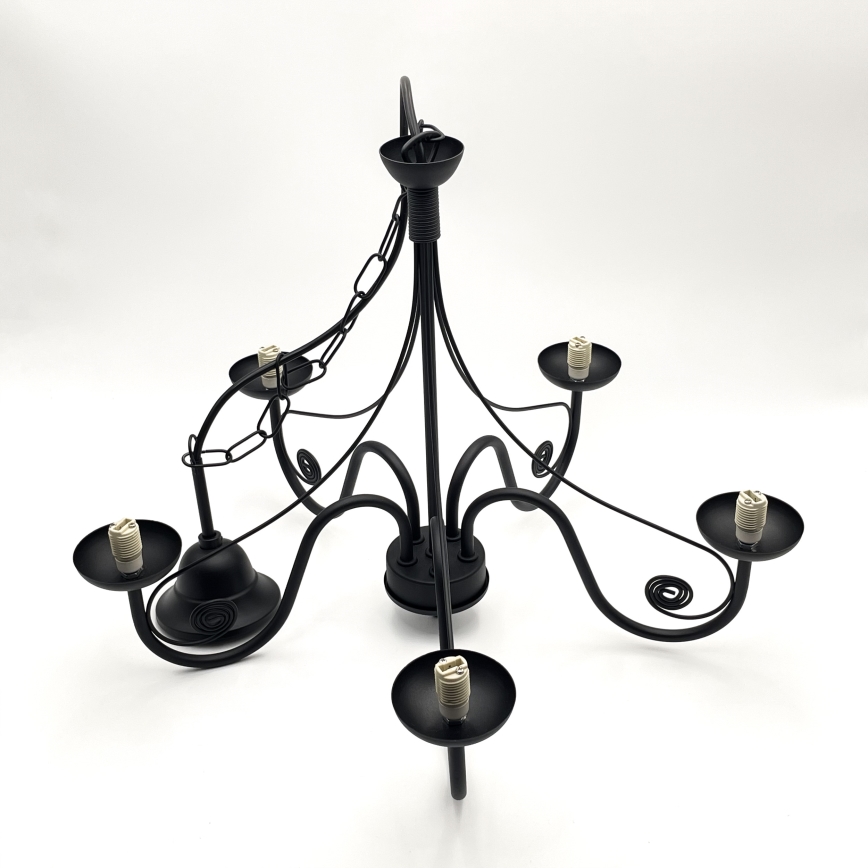 Brilagi - LED Sietynas, kabinamas ant grandinės COTTAGE 5xG9/40W/230V juoda/balta