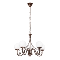 Brilagi - LED Sietynas, kabinamas ant grandinės COTTAGE 5xG9/40W/230V ruda/balta