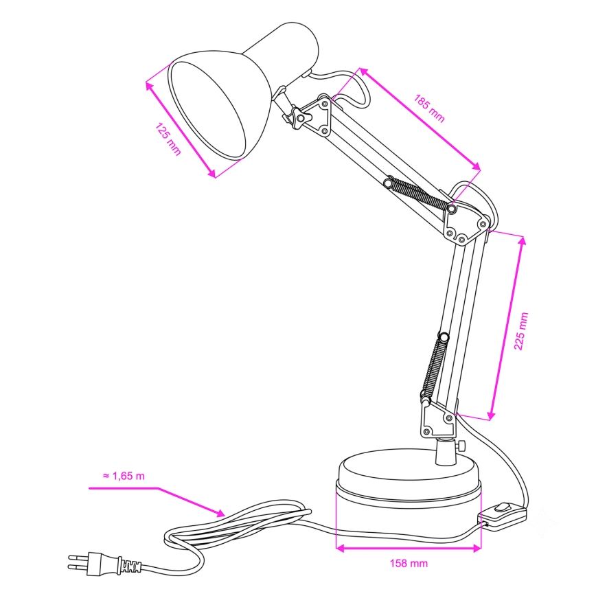Brilagi - LED Stalinė lempa ROMERO 1xE27/10W/230V rožinė