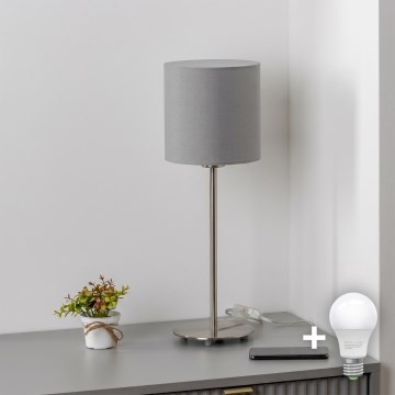 Brilagi - LED stalinis šviestuvas NUBILA 1xE27/60W/230V šviesiai pilkas