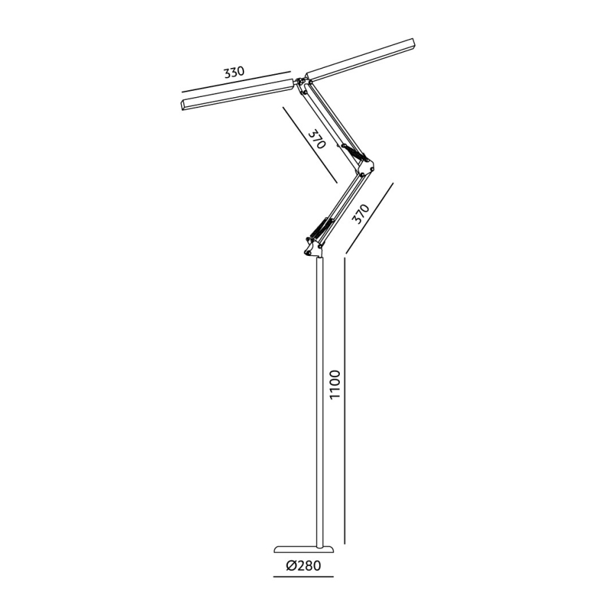 Brilagi - reguliuojama lanksčioji grindų lempa VARIO LED/14W/230V 3000-6000K 157 cm juoda