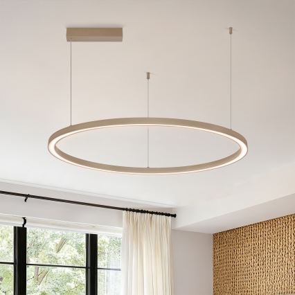 Brilagi - reguliuojamas LED pakabinamas šviestuvas ant laido PORTOFINO LED/60W/230V 3000-6000K skersmuo 80 cm smėlio spalvos + nuotolinis valdymas