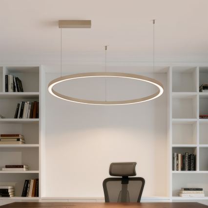 Brilagi - reguliuojamas LED pakabinamas šviestuvas ant laido PORTOFINO LED/60W/230V 3000-6000K skersmuo 80 cm smėlio spalvos + nuotolinis valdymas