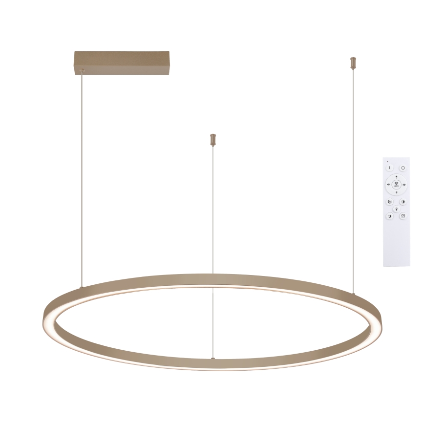 Brilagi - reguliuojamas LED pakabinamas šviestuvas ant laido PORTOFINO LED/60W/230V 3000-6000K skersmuo 80 cm smėlio spalvos + nuotolinis valdymas