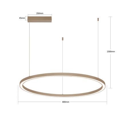 Brilagi - reguliuojamas LED pakabinamas šviestuvas ant laido PORTOFINO LED/60W/230V 3000-6000K skersmuo 80 cm smėlio spalvos + nuotolinis valdymas