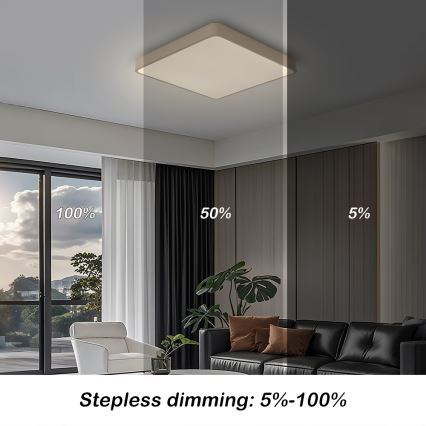 BRILAGI - LED dimeriuojamas lubų šviestuvas POOL SQUARE LED/48W/230V 3000-6000K 50x50 cm smėlinis + su nuotoliniu pultu