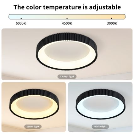 BRILAGI - LED dimeriuojamas lubų šviestuvas FALCON MODERN LED/54W/230V 3000-6500K skersm. 60 cm juodas + su nuotoliniu pulteliu