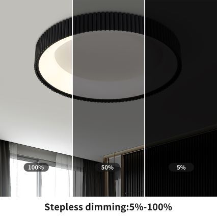BRILAGI - LED dimeriuojamas lubų šviestuvas FALCON MODERN LED/54W/230V 3000-6500K skersm. 60 cm juodas + su nuotoliniu pulteliu