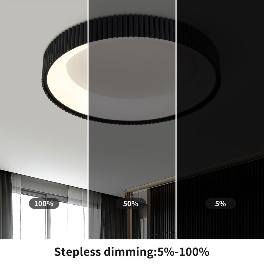 BRILAGI - LED dimeriuojamas lubų šviestuvas FALCON MODERN LED/54W/230V 3000-6500K skersm. 60 cm juodas + su nuotoliniu pulteliu