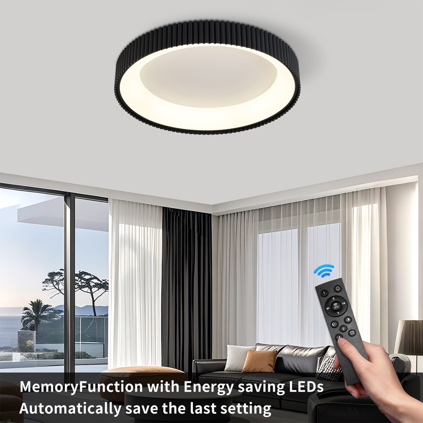 BRILAGI - LED dimeriuojamas lubų šviestuvas FALCON MODERN LED/54W/230V 3000-6500K skersm. 60 cm juodas + su nuotoliniu pulteliu