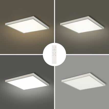 Brilagi - Dimeriuojamas vonios lubinis šviestuvas FRAME SMART LED/50W/230V 60x60 cm 3000-6000K IP44 sidabrinis + nuotolinis valdymas