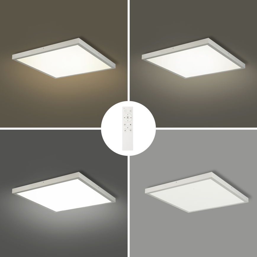 Brilagi - Dimeriuojamas vonios lubinis šviestuvas FRAME SMART LED/50W/230V 60x60 cm 3000-6000K IP44 sidabrinis + nuotolinis valdymas