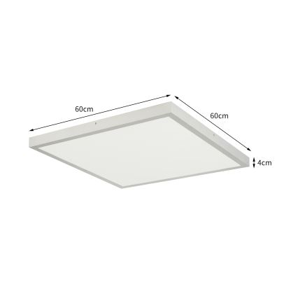 Brilagi - Dimeriuojamas vonios lubinis šviestuvas FRAME SMART LED/50W/230V 60x60 cm 3000-6000K IP44 sidabrinis + nuotolinis valdymas