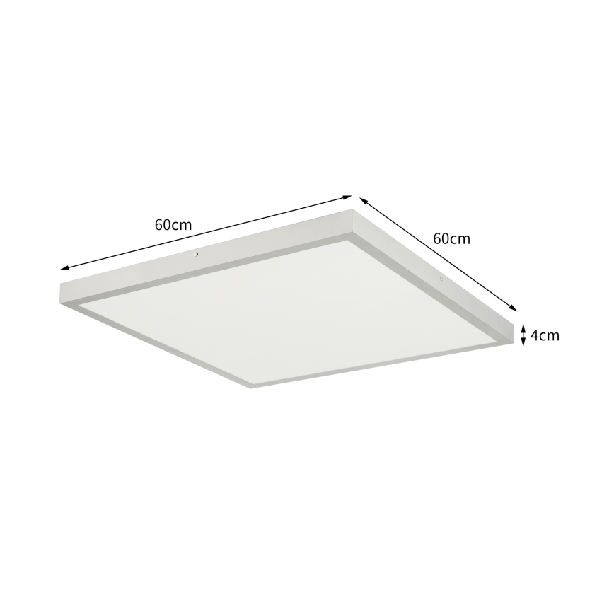 Brilagi - Dimeriuojamas vonios lubinis šviestuvas FRAME SMART LED/50W/230V 60x60 cm 3000-6000K IP44 sidabrinis + nuotolinis valdymas