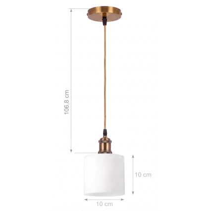 BRILAGI - LED šviestuvas ant laido RETRO GLASS 1xE27/60W/230V skersmuo 10 cm auksinis/baltas
