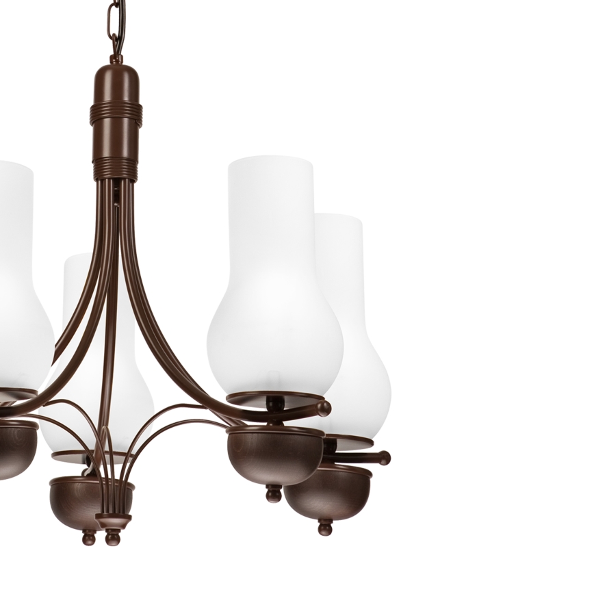 Brilagi - LED sietyninis šviestuvas COTTAGE 5xE14/40W/230V ąžuolo/baltos spalvos