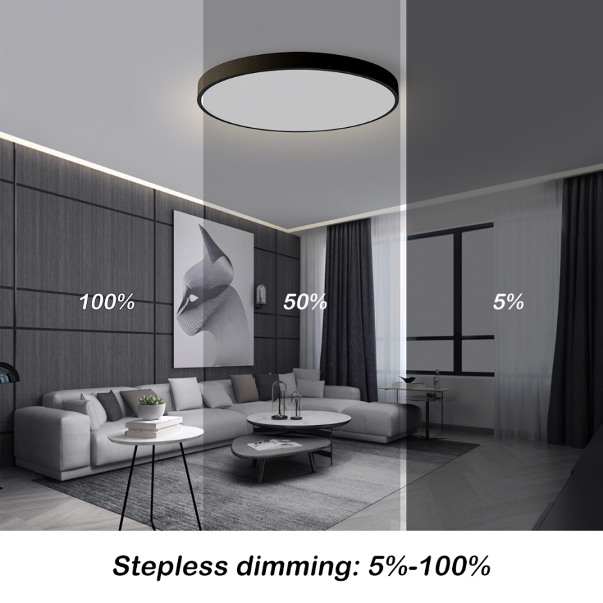 Brilagi - LED reguliuojamas lubų šviestuvas POOL SMART LED/100W/230V 3000-6000K 80 cm Wi-Fi Tuya juodas + nuotolinio valdymo pultas