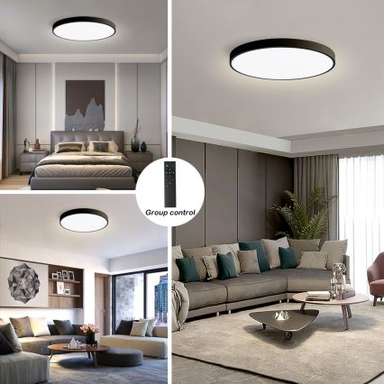 Brilagi - LED reguliuojamas lubų šviestuvas POOL SMART LED/100W/230V 3000-6000K 80 cm Wi-Fi Tuya juodas + nuotolinio valdymo pultas