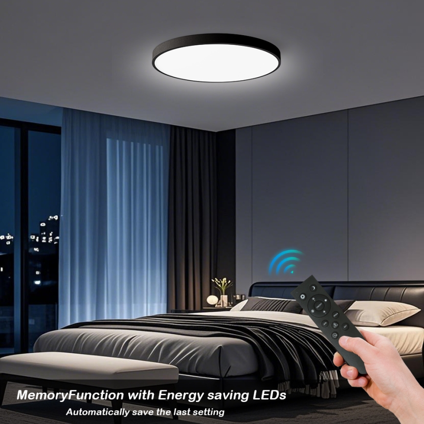Brilagi - LED reguliuojamas lubų šviestuvas POOL SMART LED/100W/230V 3000-6000K 80 cm Wi-Fi Tuya juodas + nuotolinio valdymo pultas