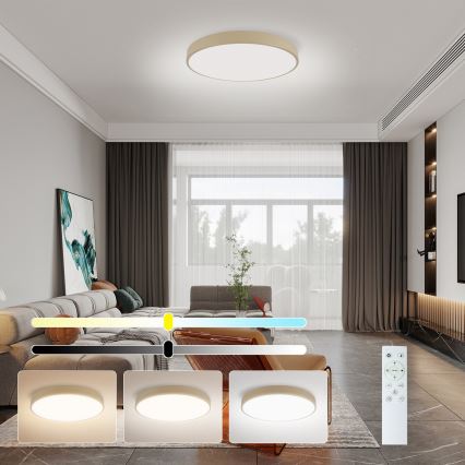 Brilagi - Dimming LED lubos šviestuvas POOL SMART LED/60W/230V, 3000-6000K, 50 cm, Wi-Fi Tuya, šviesiai rudas + nuotolinio valdymo pultelis