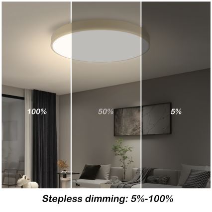Brilagi - Dimming LED lubos šviestuvas POOL SMART LED/60W/230V, 3000-6000K, 50 cm, Wi-Fi Tuya, šviesiai rudas + nuotolinio valdymo pultelis