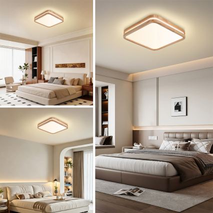 BRILAGI - LED dimeriuojamas lubinis šviestuvas MOLINA SQUARE LED/48W/230V 3000-6000K ąžuolas 40x40 cm + nuotolinis valdymas