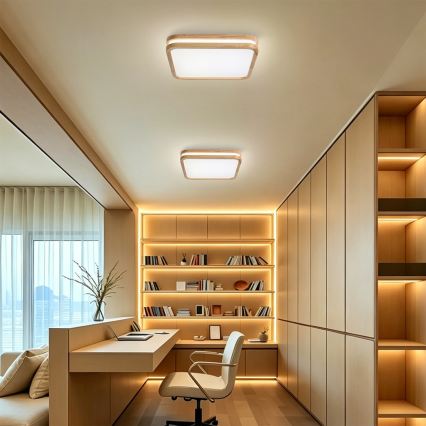 BRILAGI - LED dimeriuojamas lubinis šviestuvas MOLINA SQUARE LED/48W/230V 3000-6000K ąžuolas 40x40 cm + nuotolinis valdymas