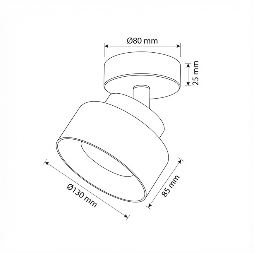 Brilagi - LED Taškinis šviestuvas AURA LUX 1xGX53/30W/230V skers. 13 cm juoda/auksinė