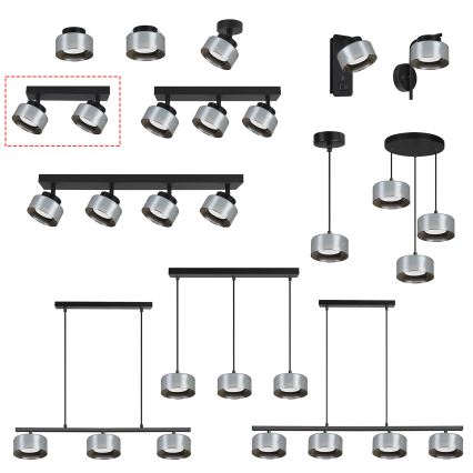 Brilagi - LED Taškinis šviestuvas AURA LUX 2xGX53/30W/230V juodas/dūminis