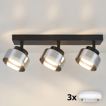 Brilagi - LED Taškinis šviestuvas AURA LUX 3xGX53/30W/230V juoda/dūminė