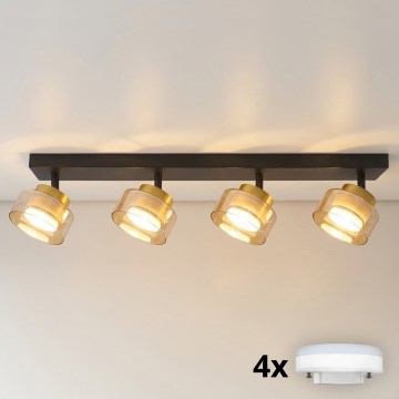 Brilagi - LED Taškinis šviestuvas AURA LUX 4xGX53/30W/230V juodas/auksinis