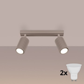Brilagi - LED taškinis šviestuvas CRESTO 2xGU10/10W/230V taupe