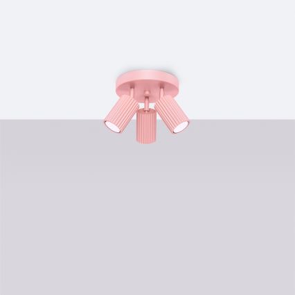 Brilagi - LED taškinis šviestuvas CRESTO 3xGU10/10W/230V rožinis