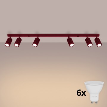 Brilagi - LED taškinis šviestuvas CRESTO 6xGU10/10W/230V bordo