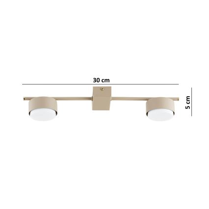Brilagi - LED taškinis šviestuvas MONO 2xGX53/12W/230V smėlio spalvos