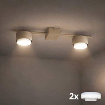 Brilagi - LED taškinis šviestuvas MONO 2xGX53/13W/230V, smėlinės spalvos