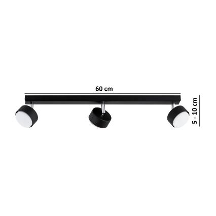 Brilagi - LED taškinis šviestuvas MONO 3xGX53/30W/230V juodas