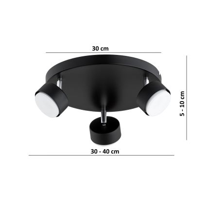 Brilagi - LED taškinis šviestuvas MONO 3xGX53/30W/230V juodas