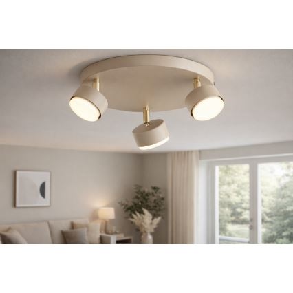 Brilagi - LED taškinis šviestuvas MONO 3xGX53/30W/230V smėlinė/auksinė