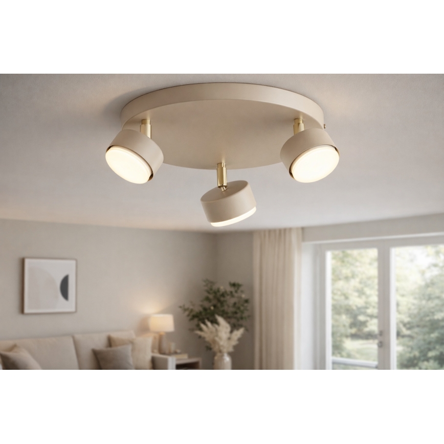 Brilagi - LED taškinis šviestuvas MONO 3xGX53/30W/230V smėlinė/auksinė