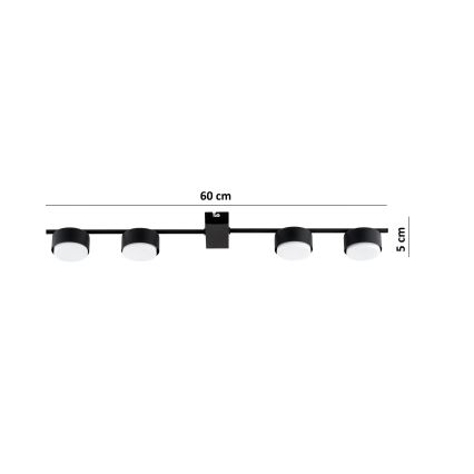 Brilagi - LED taškinis šviestuvas MONO 4xGX53/12W/230V juodas