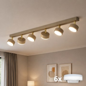 Brilagi - LED taškinis šviestuvas MONO 6xGX53/30W/230V smėlinė/auksinė
