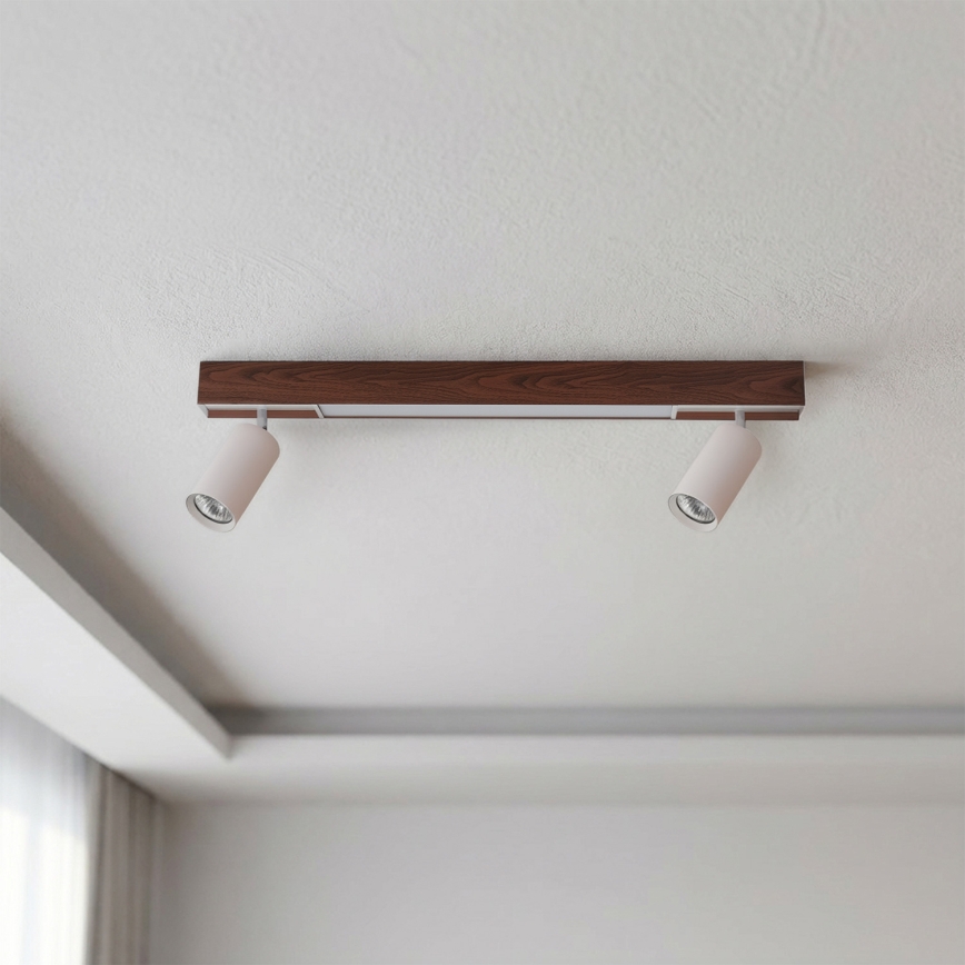 BRILAGI - LED taškinis šviestuvas SELE 2xGU10/30W/230V + LED/15W baltas/vyšnių dekoras