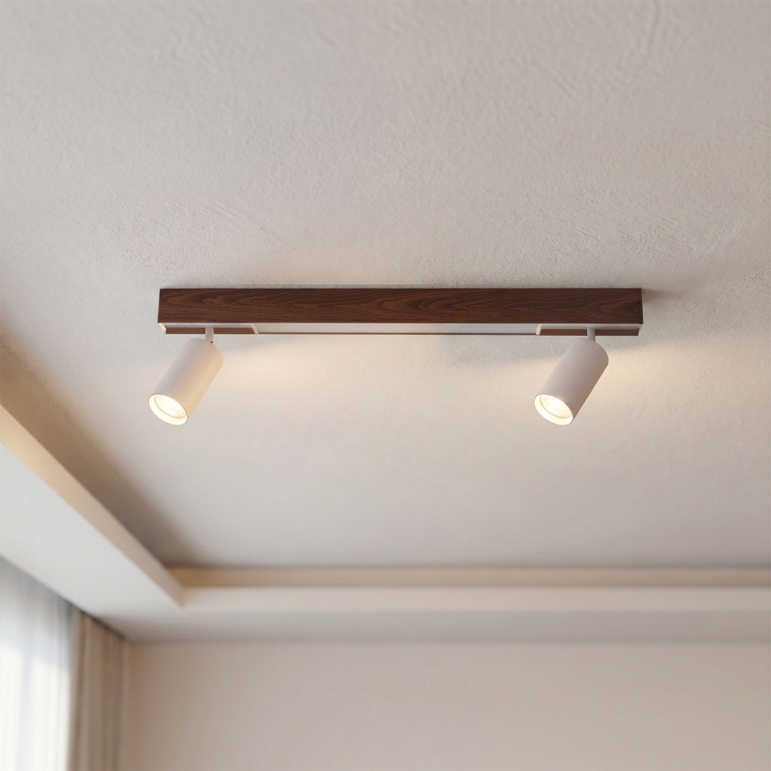 BRILAGI - LED taškinis šviestuvas SELE 2xGU10/30W/230V + LED/15W baltas/vyšnių dekoras